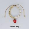 Hot-Selling Mother'S Day Beaded Cherry Bracelet Pearl Bracelet Niche Personality Dripping Oil Strawberry Round Bead Jewelry