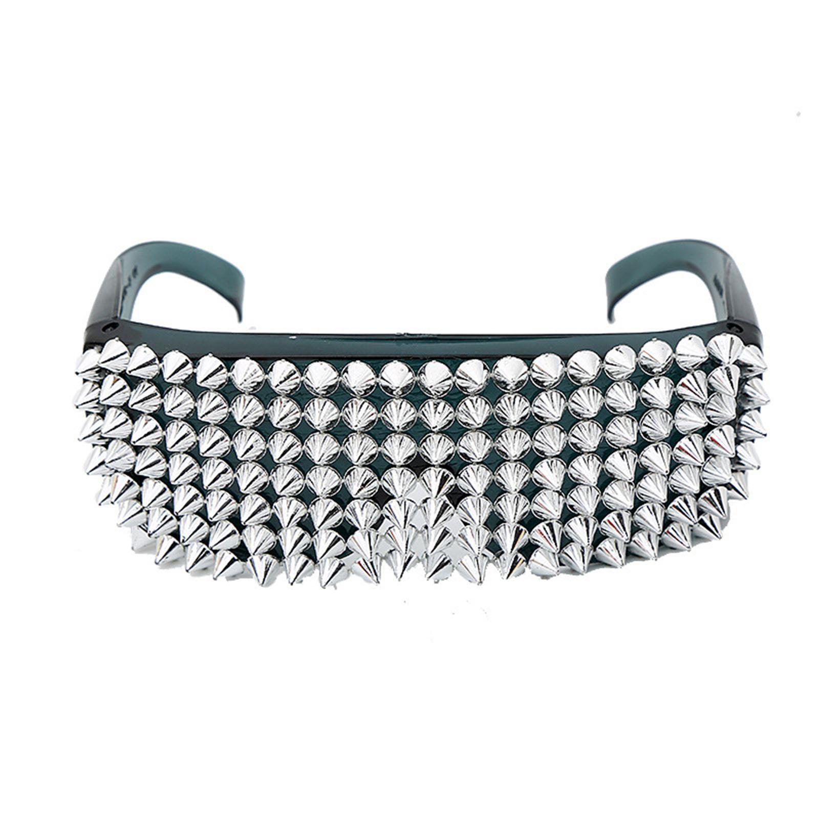 

Хип-хоп танцевальные солнцезащитные очки с полными шипами, модные, необычные, с заклепками, в стиле панк, очки для вечеринок B