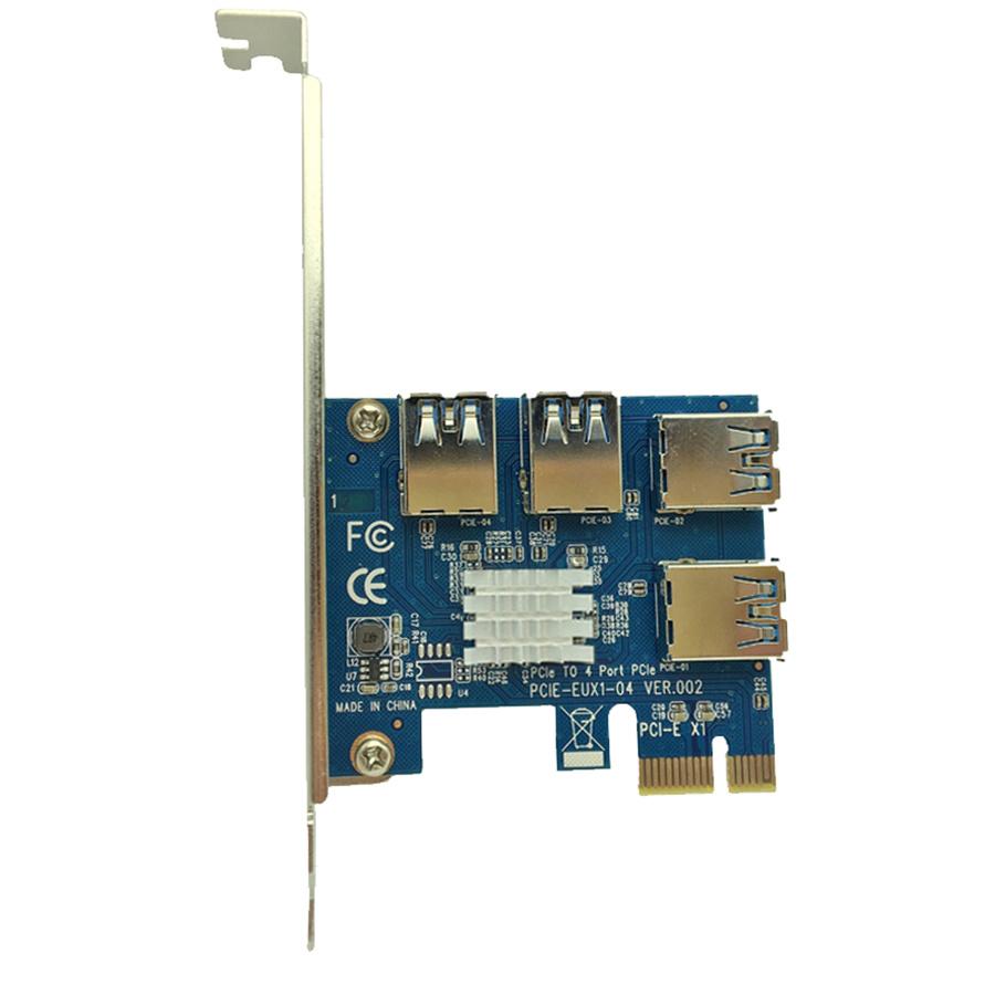 PCI Express Riser Card PCI-E 1 to 4 PCIE USB 3.0 Slots Multiplier Adapter Card