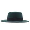 Retro British style black ribbon flat top top hat couple men and women spring and autumn woolen thermal hat