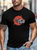 Mens Summer Retro TShirt Vintage Car Red Sun Print Short Sleeve Round Neck Breathable Oversized Classic Daily Wear