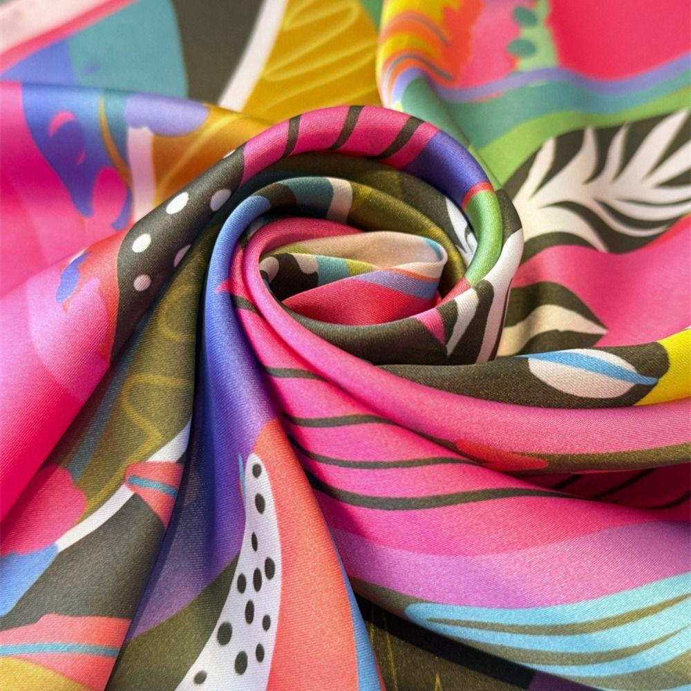 Printed Design Printed Square Scarf Breathable Neckerchief Fashion Beach Shawl For Women