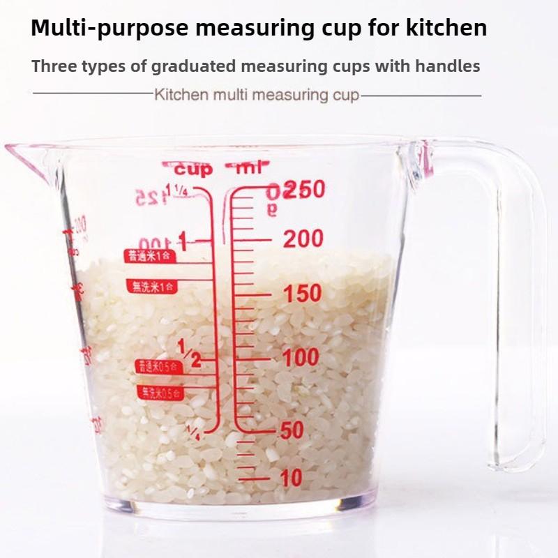 250ml/500ml Multifunctional Clear Handle Cup Set Plastic Scale Measuring Beaker Baking Tools Kitchen 250ml