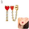 925 Silver Needle Cute Starfish/Shrimp Pendant Earrings Red Chili/ Star Enamel Gold Earrings For Women Fashion Jewelry