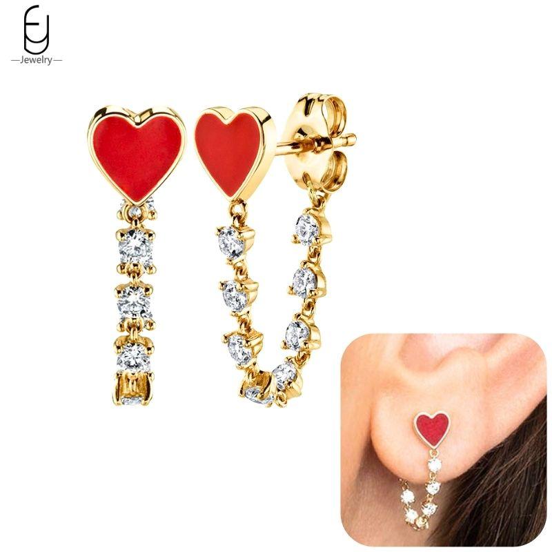925 Silver Needle Cute Starfish/Shrimp Pendant Earrings Red Chili/ Star Enamel Gold Earrings For Women Fashion Jewelry