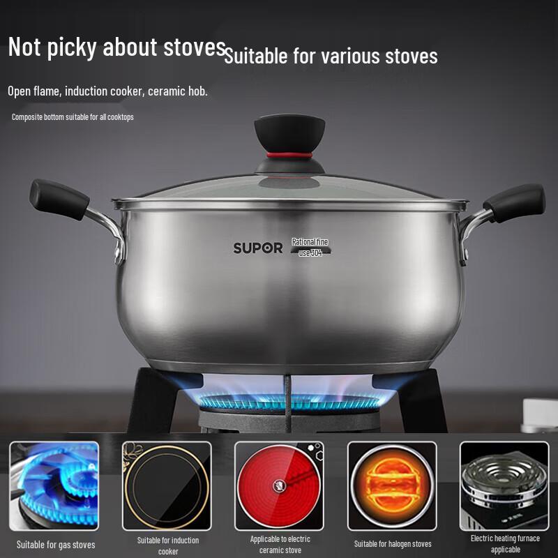 

Supor 304 Stainless Steel Composite Bottom Stockpot