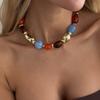 Irregular Shape Resin Beaded Necklace Colorful Irregular Necklace Jewelry  For Women