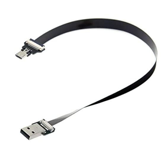 

Cablecc USB Male to Micro USB Male Data Flat Slim FPC Cable for and Phones 2.0 Type-A 5-Pin (200cm) FPV, Discs, чёрный