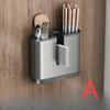 Kitchen Storage Chopsticks Tube Rack Wall-mounted Hanging Punch-free Drain Aluminium Chopsticks Cage Storage Kitchen Organizer