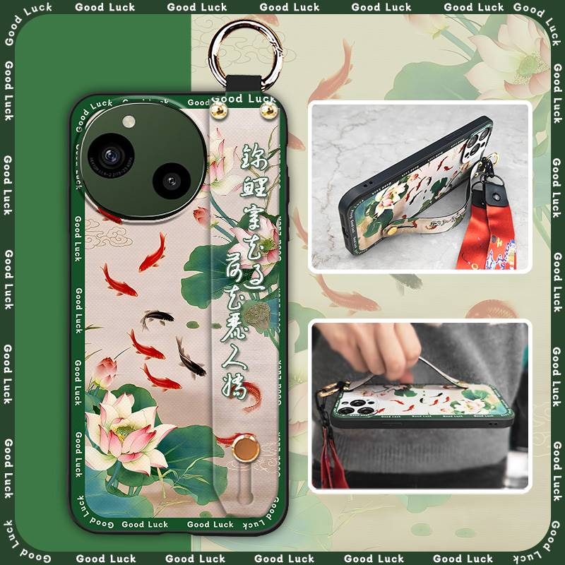 Wrist Strap Lanyard Phone Case For Sharp Aquos R9/SH-51E Wristband Kickstand Waterproof Fashion Phone Holder Silicone