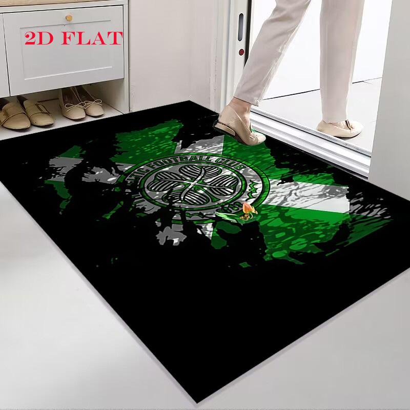 Celtic Football Club Tappeto per Soggiorno Camera da Letto Casa Decorazione Divano, Tappetino Antiscivolo per Giochi Bambini