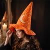 Women's Tall Pointed Witch Hat for Halloween Party Costume Accessory