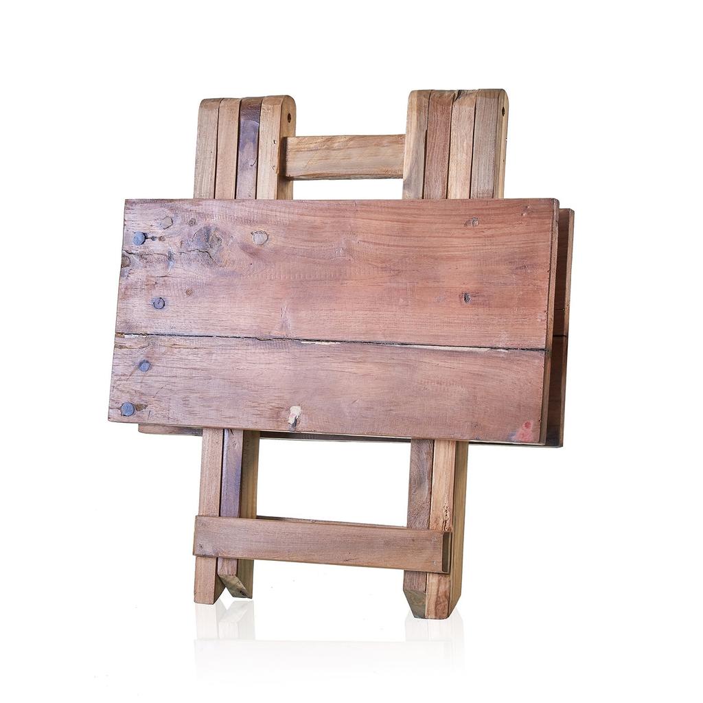 Folding Square Coffee Table - Recycled Wood 50cm