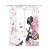 Cartoon Butterfly Flower Fairy Girl Pink White Chiffon Sheer Curtains Living Room Bedroom Decoration Window Voiles Tulle Curtain