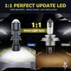 H4 Bulbs-30,000LM Extremely Bright 6000K White Hi-Lo Beam Function With Clear Cut Off Line,H4/9003/HB2 Mini Projector Lens Retrofit Kit