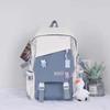 Pendant Feeling High Value Schoolbag Contrasting Color Large Capacity Female High School Student Computer Backpack Niche Harajuku Male