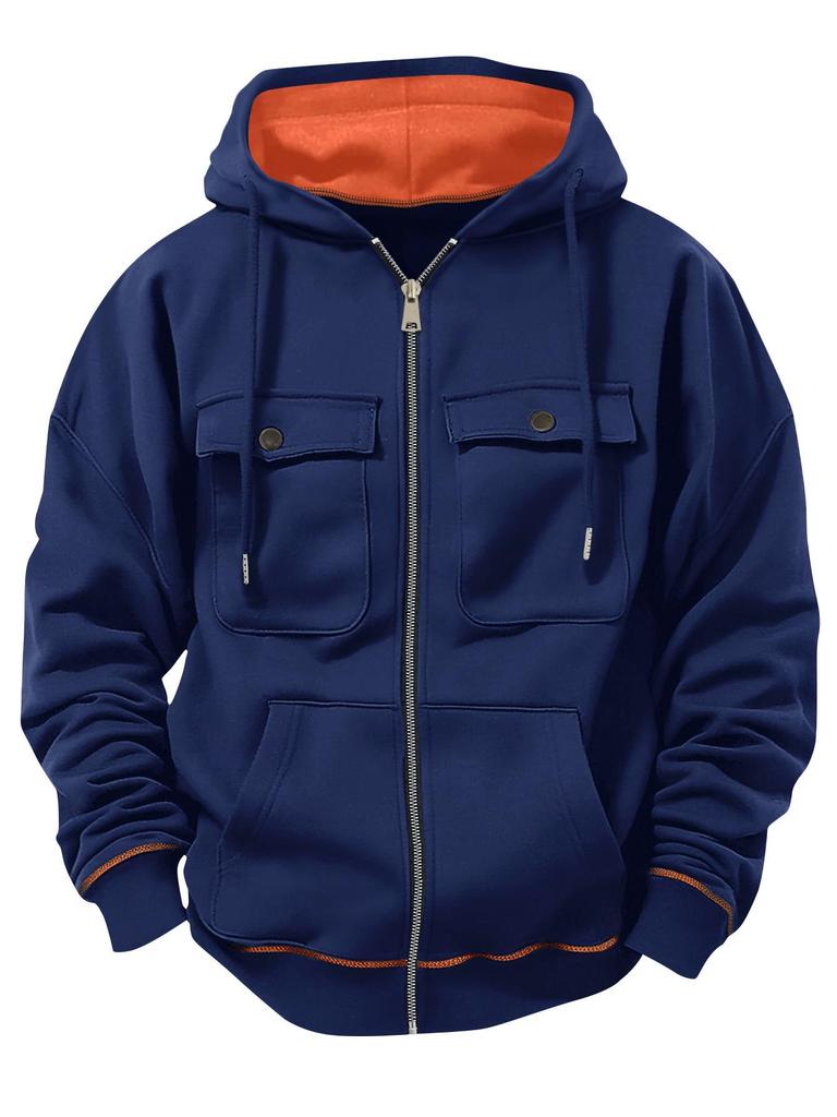 Trendy European Men's Zip-Up Casual Hoodie - Fast Delivery