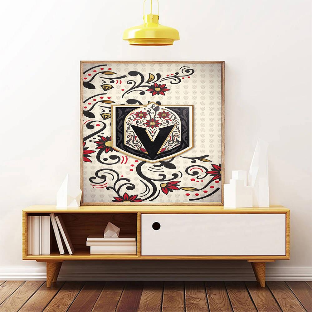 Vegas Golden Knights 5D Round Diamond Painting Kit Diamond Embroidery Painting Rhinestones Mosaic Frameless Handwork Decoration Arts
