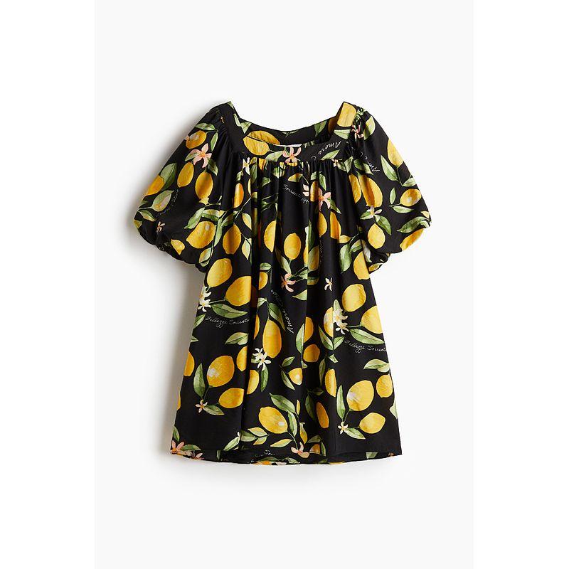 

HM Women s Clothing Florals Dress 2025 Fall New Lantern Sleeve Shirt Dress Work Clothing Dress 1289425