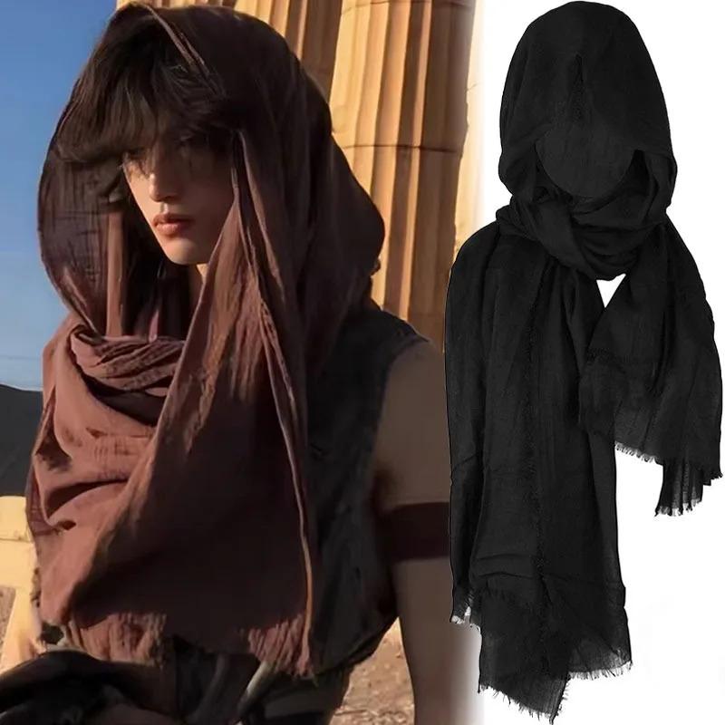 Halloween Masquerade Vestment Cape Medieval Pirate Hood Fashion Scarf Men Black Brown Wrap Cloak Costume Shoulder Cosplay Cowl