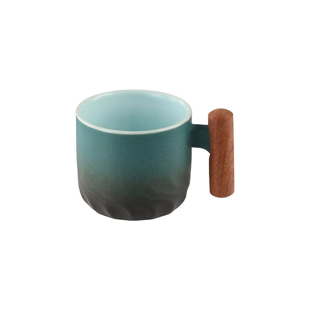 60ml Retro Ceramics Coffee Mug Wood Handle Water Cup Drinkware Tea Cup  Office