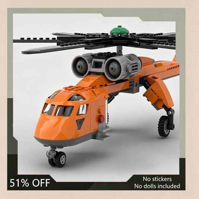 453PCS Helicopter Model MOC Aircraft Custom Puzzle DIY Creative Assembly Building Blocks Toy Collection Gift