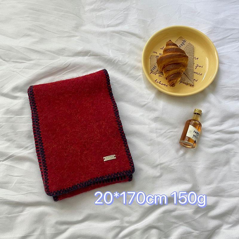 [Dai Green] New atmosphere Christmas red grid soft waxy matching gift scarf high-end style fashion scarf