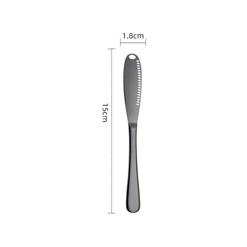 Butter Knife Holes Cheese Dessert Knife Stainless Steel Jam Knife Cutlery Toast Wipe Cream Bread Cheese Cutter Kitchen Tools