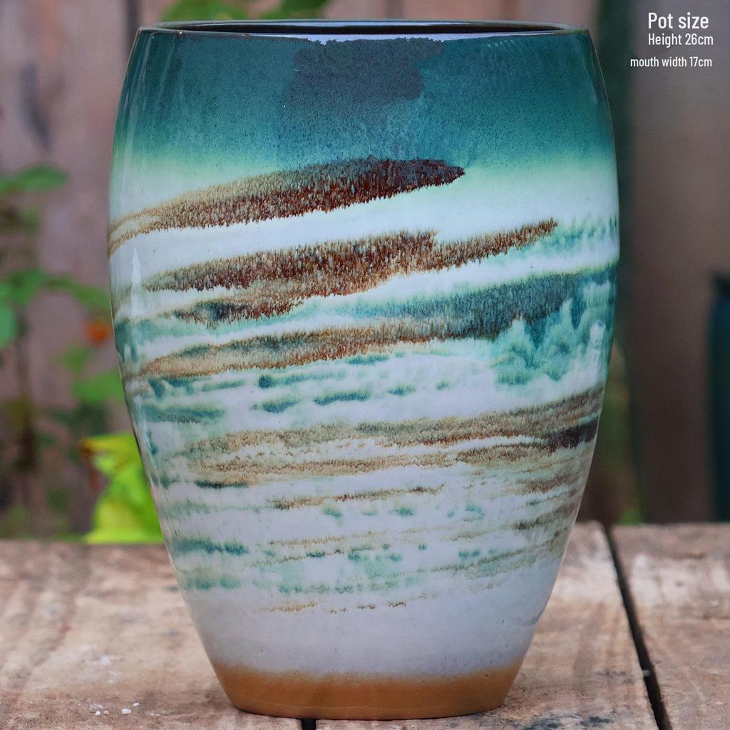 Extra Large Ceramic Pottery Flower Pot for Indoor Green Plants, Coarse Pot Ideal for Monstera and Other Large Plants