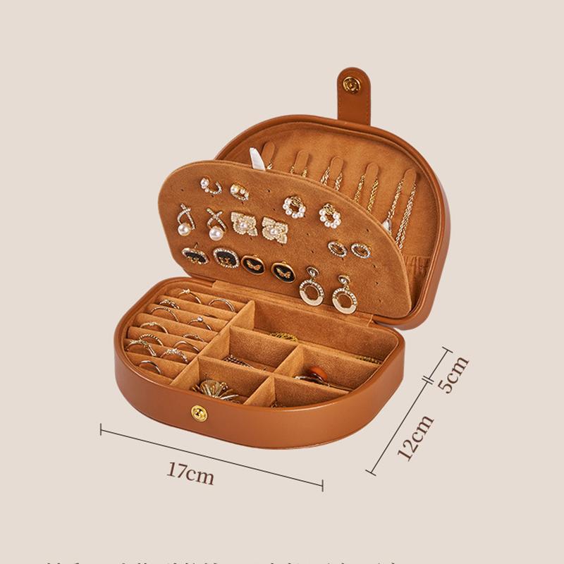 Boîte à Bijoux de Luxe Grande Capacité Cuir PU Boîte de Rangement pour Bagues Boucles d'Oreilles Nom Personnalisé Sac Cosmétique Portable de Voyage Pour Femme