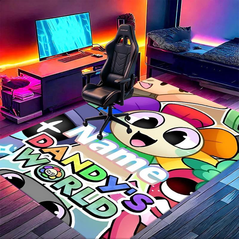Custom Name Personalized Dandy's World Print Carpet, Versatile Home Decor Rug, for Playroom, Apartment, Balcony, Entryway, Hallway Gift