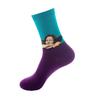 Oil painting medium tube socks European and American adult socks Women's trend stockings Men's autumn and winter cotton socks