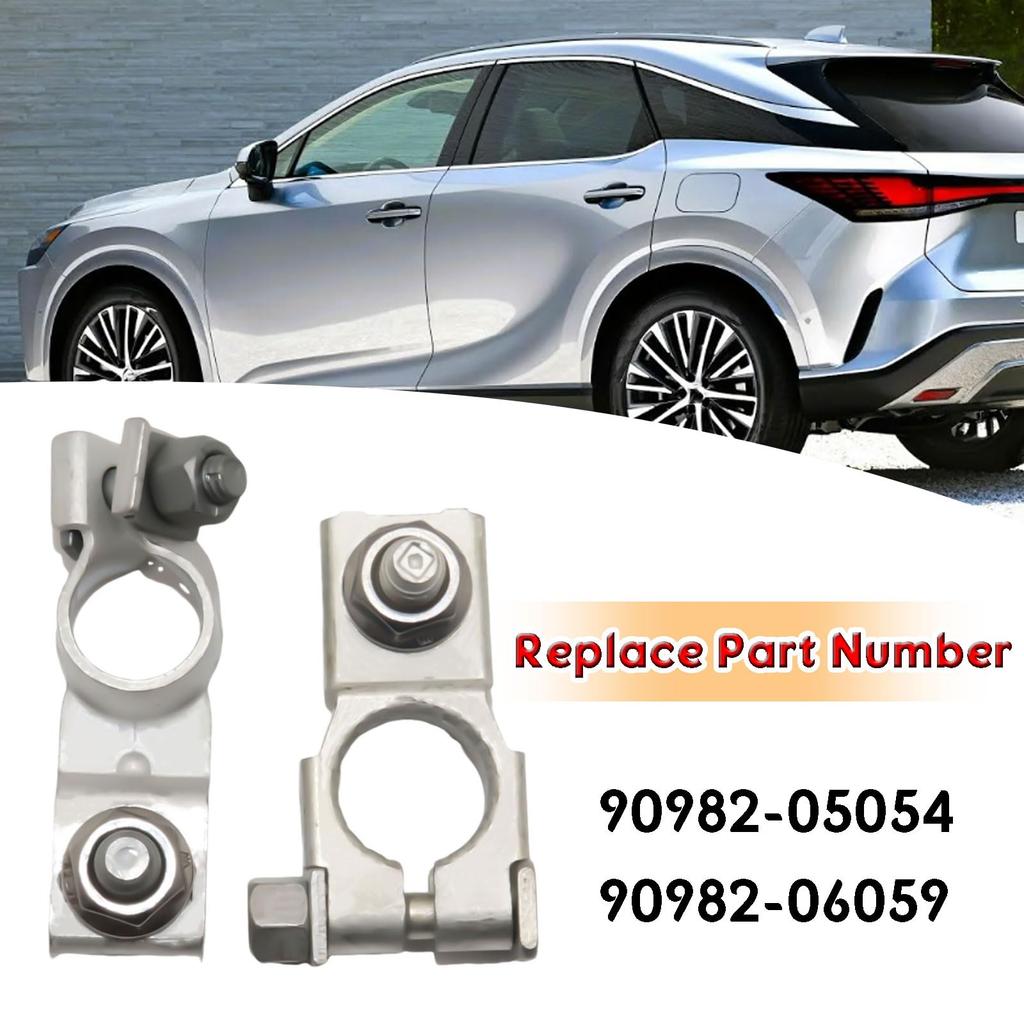 Terminal Assembly Positive & Negative Fit Lexus Toyota 4Runner Yaris Sequoia Corolla RAV4 2002-2023 90982-05054 90982-06059 Replacement Nuts