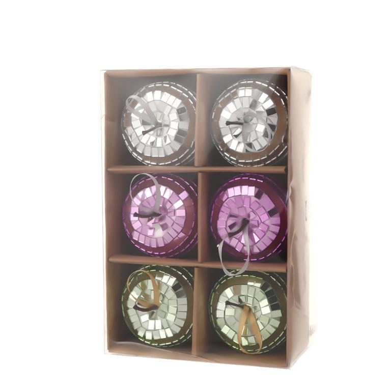 

6 шт. Рождественский зеркальный шар в форме яблока, красочные блестящие подвески в виде шаров, подвесные украшения для рождественской елки, украшения для новогодней вечеринки своими руками