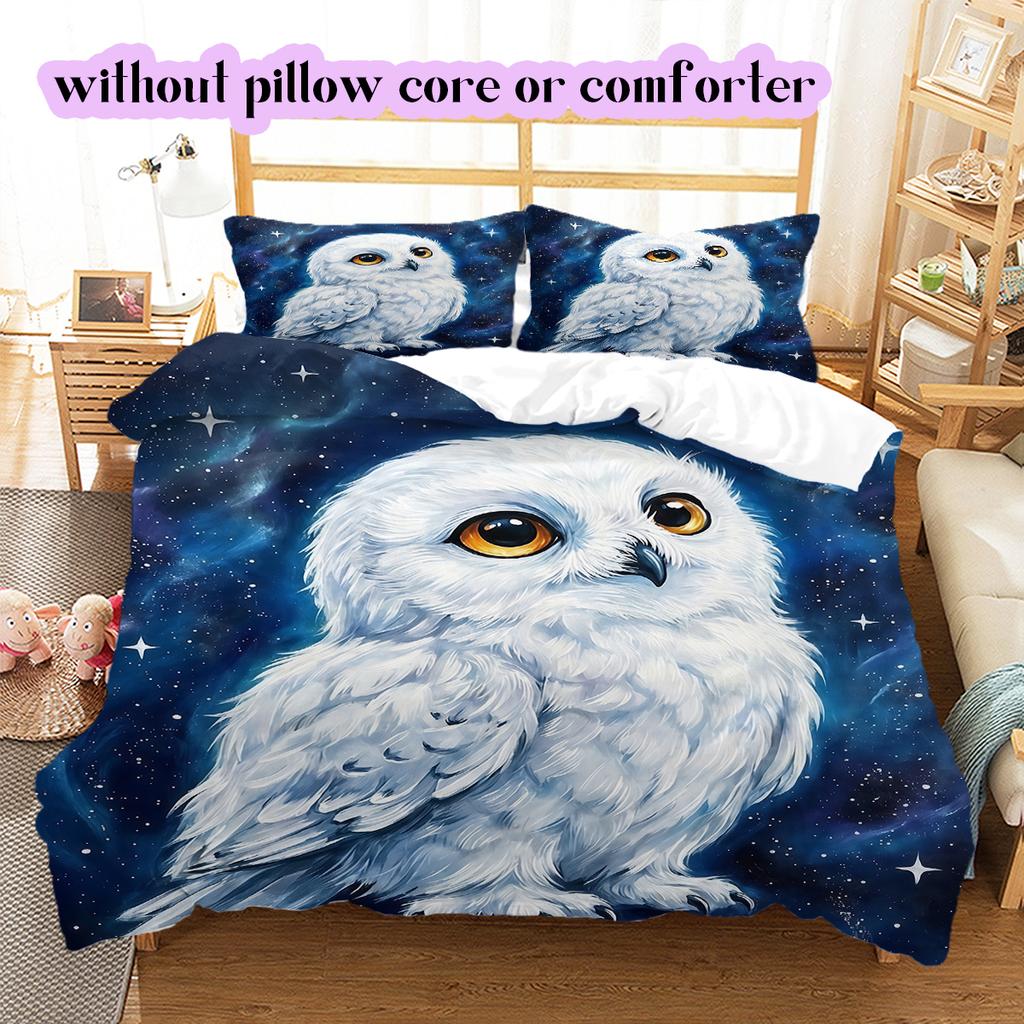 Starry Sky Animals Pattern Bedding Quilt Set Quilt Cover Pillowcase Home Decoration Birthday Gift (1 * Duvet Cover + 2 * Pillowcase, Without Core)
