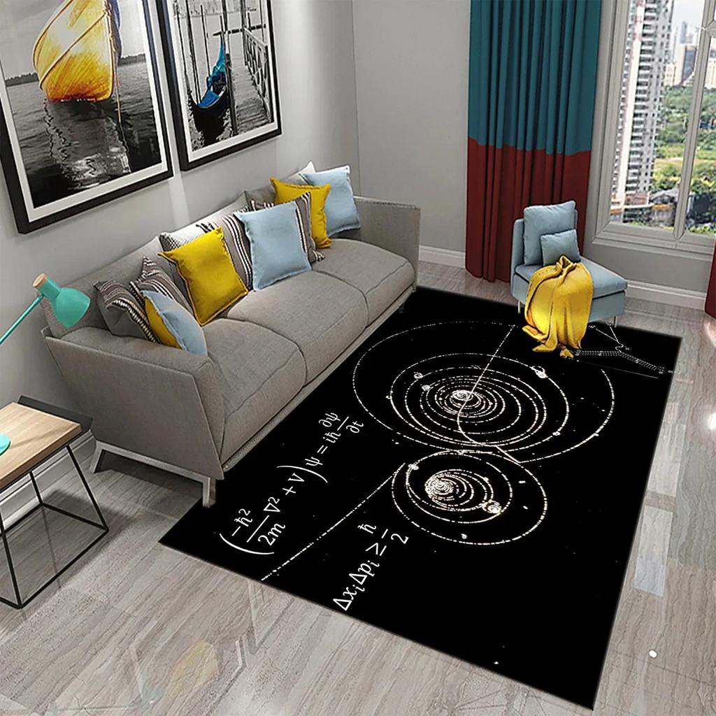 3D Mathematical Formula Carpet Non Slip Educational Rug for Kids Bedroom Bathroom Door Creative Math Mat