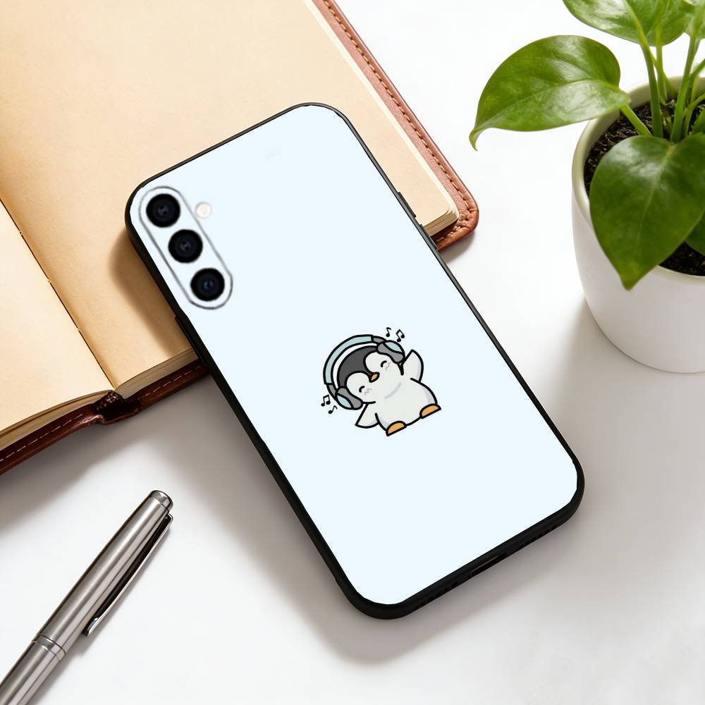 Cute cartoon penguin Phone Case For Samsung Galaxy A73,A72,A71,A70,A53,A52,A51,Others Soft Black Cover