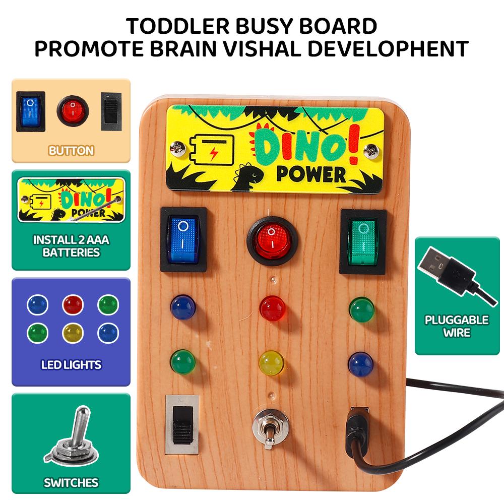 Activity Board Montessori con Interruttore Luminoso a LED e Attrezzo a Cacciavite - Giocattoli Sensoriali per Bambini N.22-1010