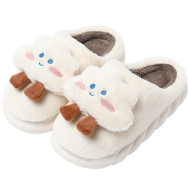 New Cotton Slippers Winter Warm Slippers Women's Home Thick Bottom Plush Couple Cotton Slippers Piled Thicker Winter