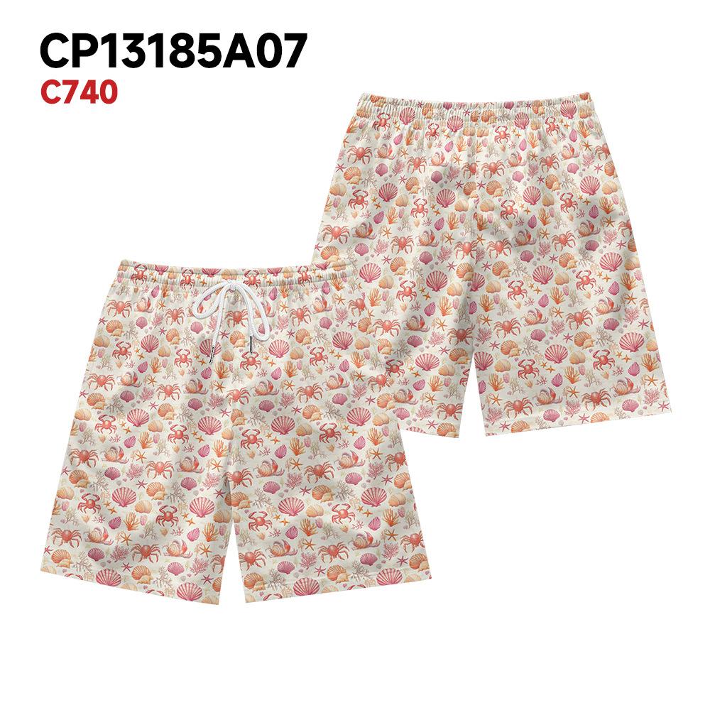 

European And American Marine Creatures Floral Elements Men S Casual Shorts Beach Pants XXXXL