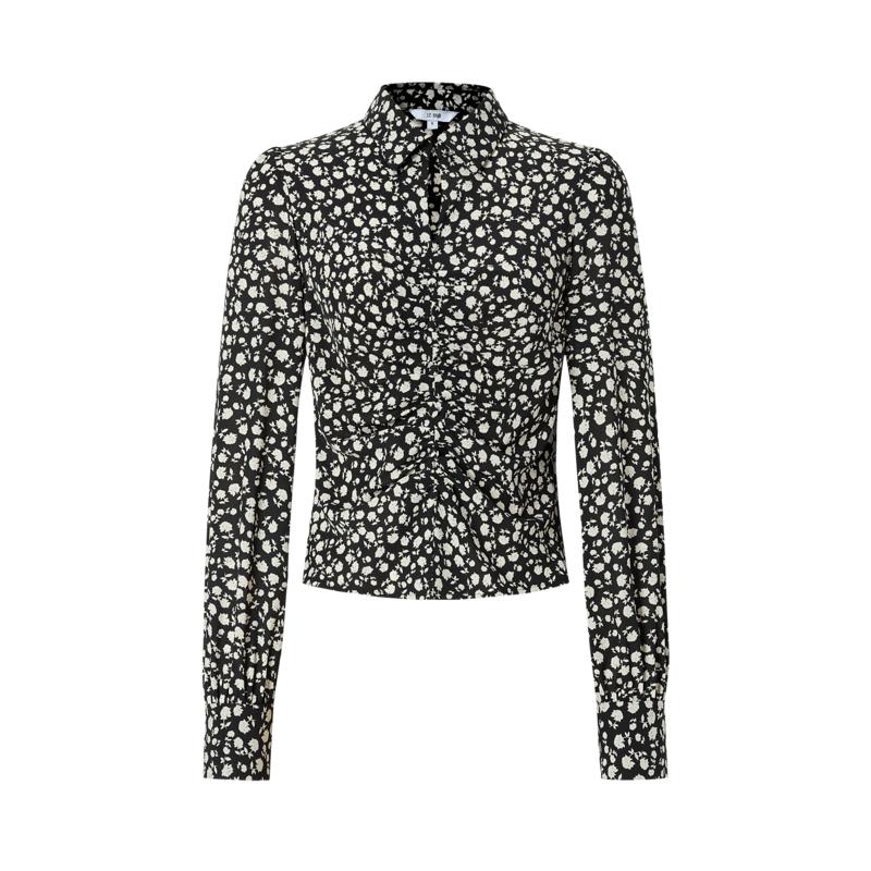 JUZUI Retro Rose Gathered Blouse L