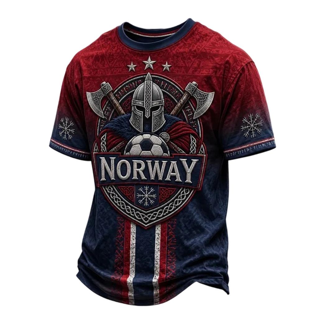 Herren Freizeit T-Shirt mit Print, Kurzarm, Leicht, Atmungsaktiv, Rundhals, Für den Alltag