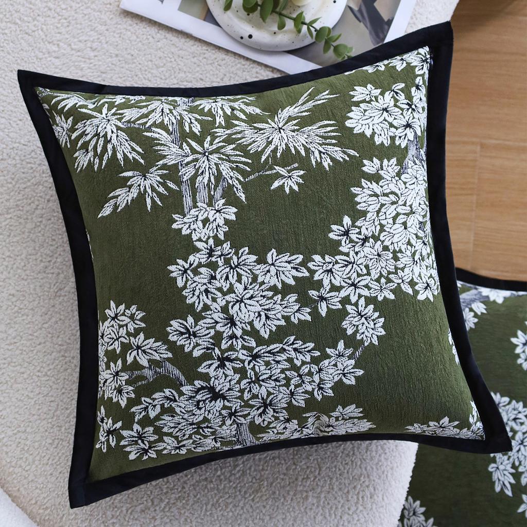 Light Luxury French-style Pillow for Sofa, Living Room, High-end Cushion, Bed Pillow, Car Lumbar Pillow, Brown Pillowcase with Core