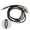 1m High Quality 3.5mm Male to 2 RCA Male Audio Adapter Cable Y Splitter Aux Cord Line (Black)