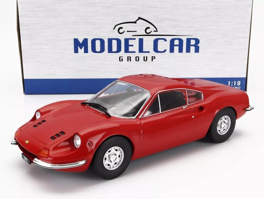 MCG Ferrari Dino 246 GT 1969 (Red) 1/18 Scale Diecast Model Car