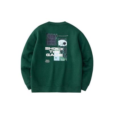 Anta Basketball Series Large Graphic Letter Crewneck Sweatshirt Men Sweatshirt Dark-Green 152411747-4