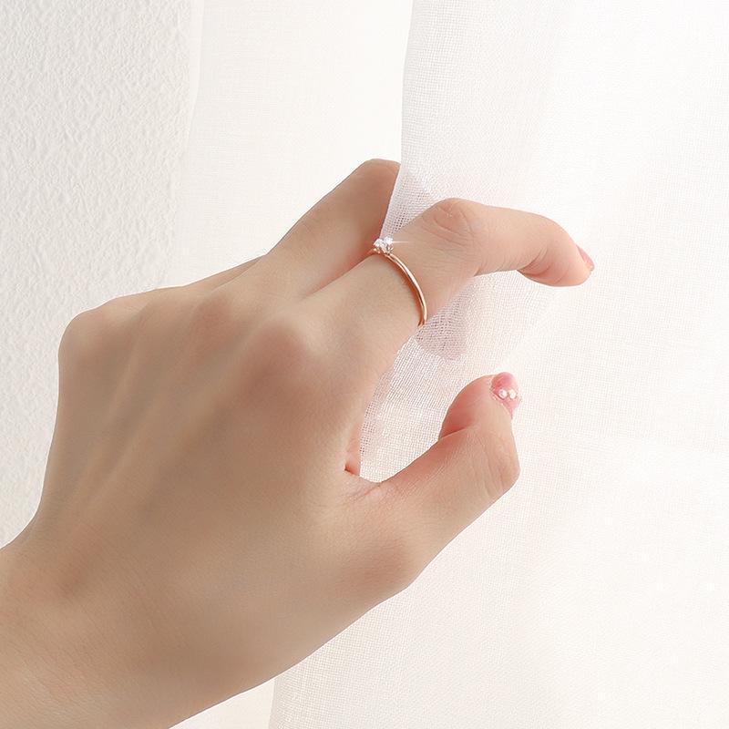 Im Trend: Schlichter europäischer & amerikanischer Stil Kleiner Diamant Pinky Ring in 18k Gold, Edelstahl, Titanstahl - Modell A160