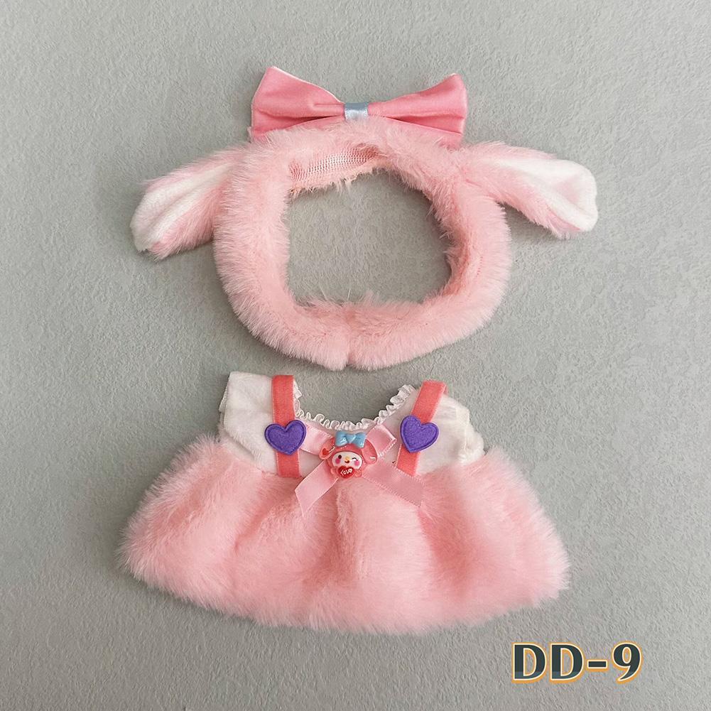 20CM Cotton Doll Rompers Cartoon Plush Doll Replacement Outfit Dress Playing House Accessories Mini Clothes