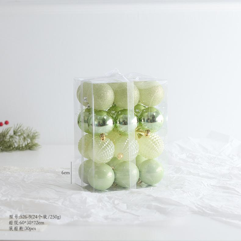6/8/10cm Green Christmas Ball Ornaments Set, Unique Shapes Shatterproof Hanging Decor for Xmas Tree Home Party, Family Children