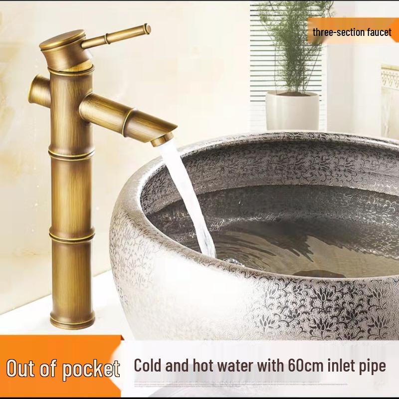 Handun European Antique Bamboo Joint Basin Faucet